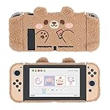 GeekShare Niedliche Plüsch-Schutzhülle, kompatibel mit Nintendo Switch und Joy Con – stoßdämpfend und Kratzfest – Plüschbär