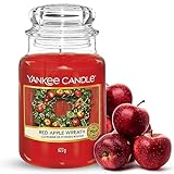 Yankee Candle Duftkerze im großen Jar, Red Apple Wreath, Brenndauer bis zu 150 Stunden