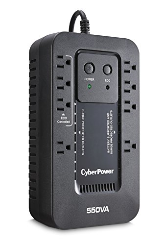 CyberPower EC550G Ecologic Batterie Backup & Überspannungsschutz USV System, 550VA/330W, 8 Steckdosen, ECO Modus, Kompakte unterbrechungsfreie Stromversorgung