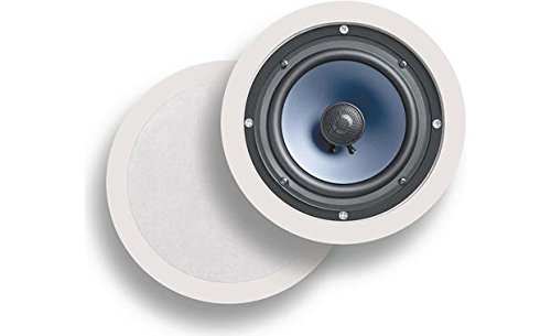 Polk Audio RC60i 2-Wege-Premium-Decken-6,5-Zoll-Rundlautsprecher, 2er Set perfekt für feuchte und feuchte Innen- / Außenplatzierung - Bad, Küche, überdachte Veranden (weiß, lackierbares Gitter)