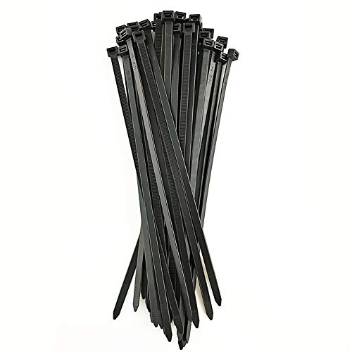 HS Premium 12 Zoll Heavy Duty Outdoor Zip Ties Dick 0,3 Zoll (100 Pack) 120 LBS Stärke Schwarz Reißverschluss Krawatten Heavy Duty Große Kunststoff Breite Reißverschluss Krawatten Hd