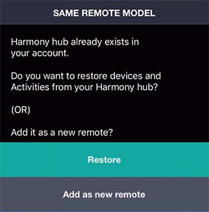 Harmony Hub - Als neue Fernbedienung hinzufügen