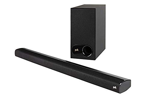 Polk Audio Signa S2 Ultra-Slim TV Sound Bar | Funktioniert mit 4K- und HD-Fernsehern | Kabelloses Subwoofer-| Inklusive HDMI& Optical Cables | Bluetooth-fähig, Schwarz