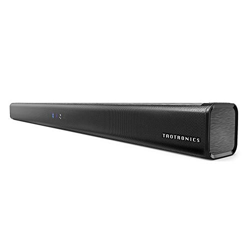 Soundbar, TaoTronics Drei-Equalizer-Modus-Audiolautsprecher für TV, 32-Zoll-Kabel- und wireless Bluetooth 5.0-Stereo-Soundbar, optische / Aux / RCA-Verbindung, Wandmontage, Fernbedienung