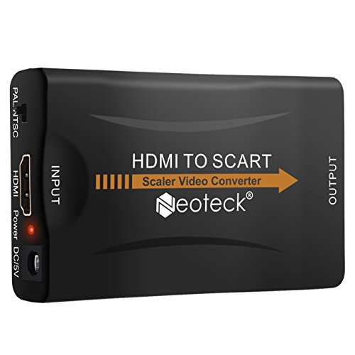 Scart zu HDMI Converter Scart Eingang HDMI Ausgang Video Audio Adapter für Sky/DVD/STB zur Anzeige auf HDTVs Scart auf HDMI Konverter mit HDMI Kabel