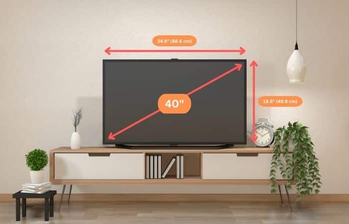 Abmessungen des 40-Zoll-Fernsehers: Länge und Höhe in cm und Zoll